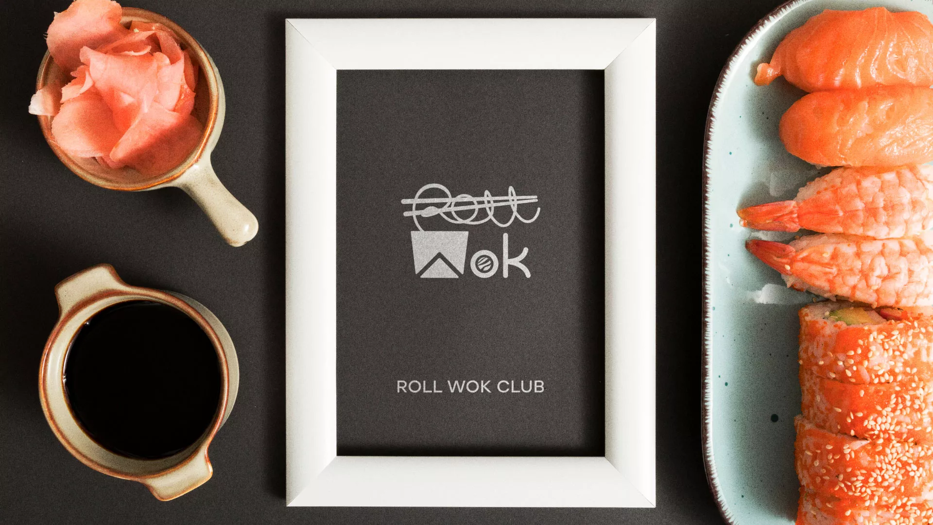 Разработка логотипа суши-бара «Roll Wok Club» в Махачкале