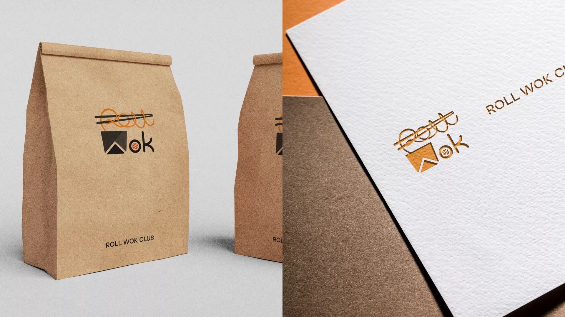 Разработка логотипа суши-бара «Roll Wok Club» в Махачкале