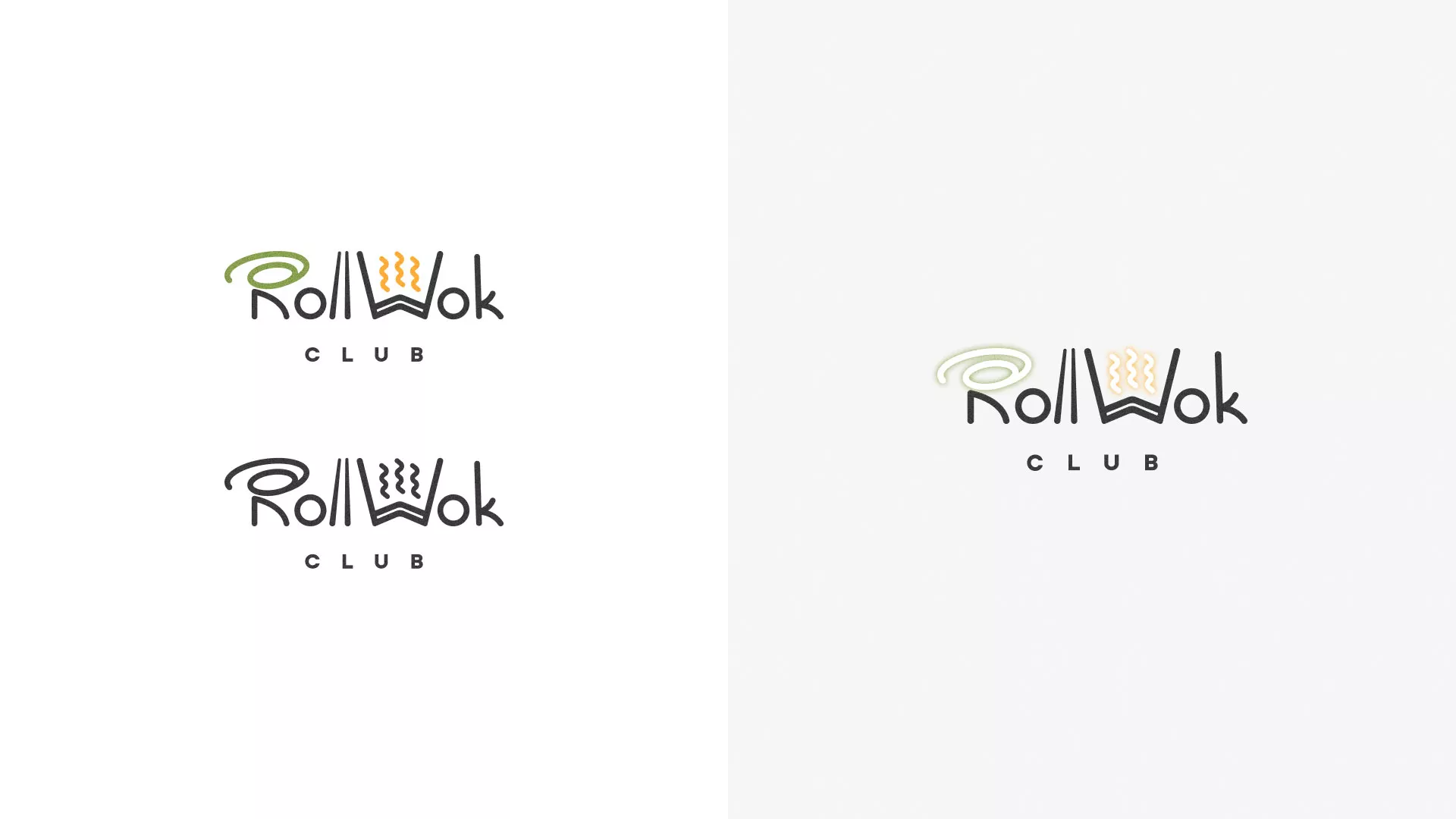 Разработка логотипа и фирменного стиля суши-бара «Roll Wok Club» в Махачкале
