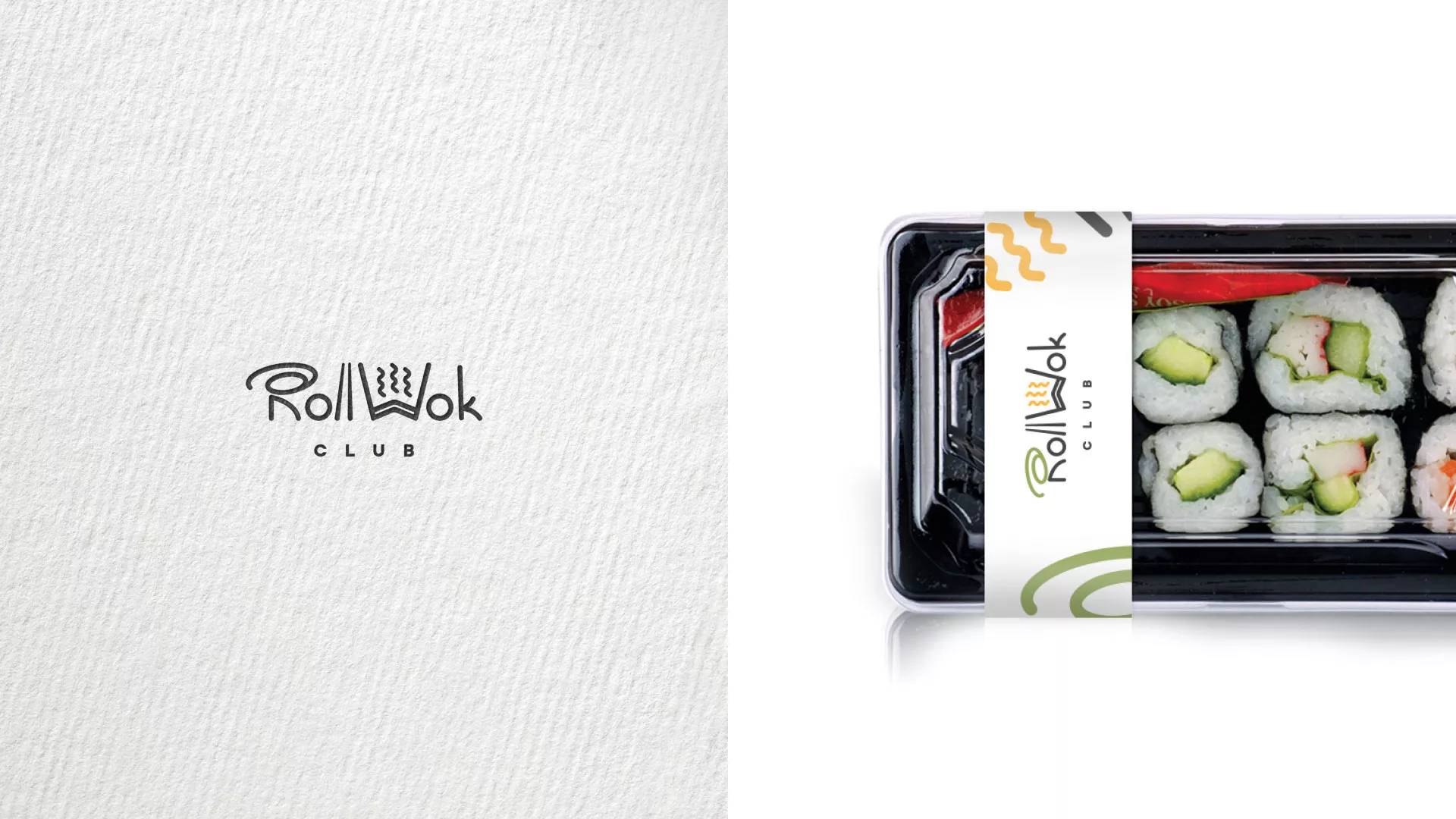Разработка наклеек для суши-бара «Roll Wok Club» в Махачкале